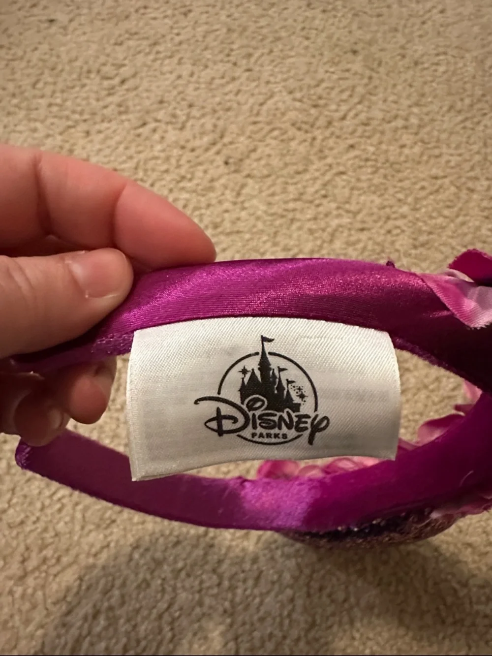 Disney Parks Magenta Glitter Flower & Garden Festival Mickey Ears Headband NWOT